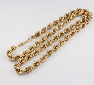 A 9ct yellow gold rope twist necklace 7.2 grams 