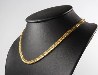 A 9ct yellow gold flank link necklace 8.9 grams 