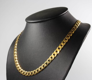 A 9ct yellow gold flat link necklace 29.6 grams 