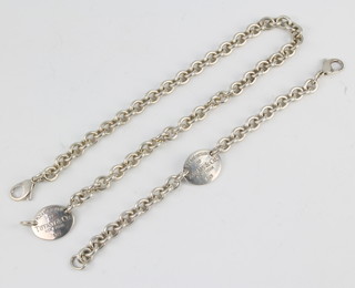 A Tiffany silver necklace and bracelet 80 grams 