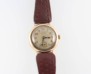 A lady's 9ct yellow gold Longines wristwatch with seconds at 6 o'clock, 24mm case 