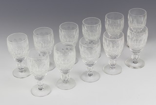 Eleven Waterford Crystal Colleen pattern sherry glasses 11cm 