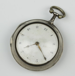 A William IV silver pair cased pocket watch, the movement inscribed Evans, Shrewsbury  no.2021, the case hallmarked London 1831 