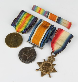 A World War One trio of medals to R/1723 L.Cpl. J Lester K.R. RIF.C 