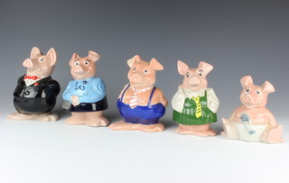 Five Nat West pottery pig money banks  