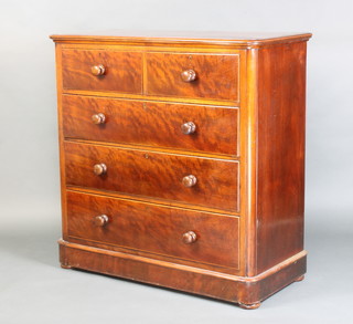 A Victorian mahogany D shaped chest of 3 long drawers with tore handles, some pitting and scratching to the top 114cm h x 114cm w x 52cm d 