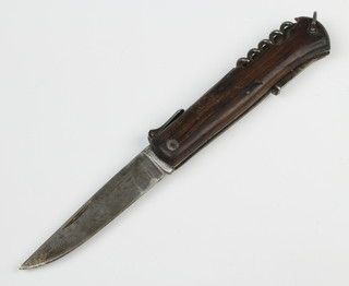 A Mercator lock knife, the blade marked Mercator fitted a tin opener and corkscrew 