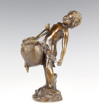 After Auguste Romeau (1834-1917), a bronze figure "The Water Carrier" 23cm h 