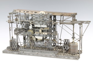 A metal scratch built mechanical model of a beam engine 26cm x 50cm x 14cm 