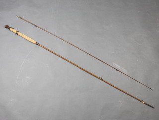 A Westley Richards 1920's  8' split cane trout fishing rod with agate rings to tip and butt 
