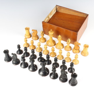 A Staunton pattern chess set 