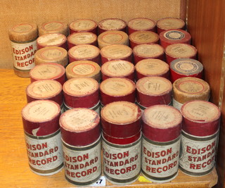 Thirty one various Edison standard record phonograph cylinders boxed 