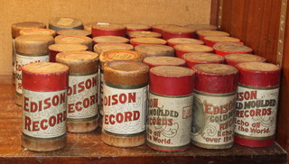 Thirty three various Eidson standard record phonograph cylinders boxed 