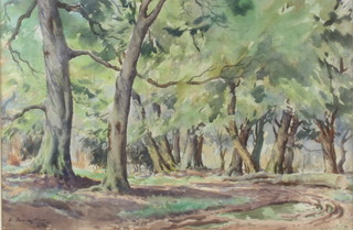Arthur Victor Coverley-Price, (1901-1988) watercolour drawing, wooded scene, signed and dated 1960 33cm x 49cm 