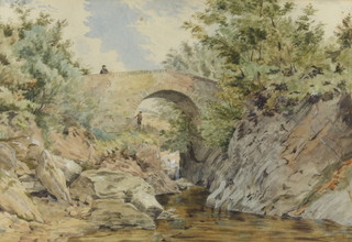 Mary Whatley, watercolour drawing "Bridge in Argyllshire" the reverse dated November 1868 35cm x 50cm  
