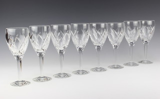 A set of 8 Waterford Crystal white wine glasses designed by John Rocha 