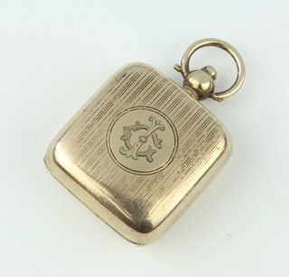 A silver gilt engine turned sovereign case with monogram Birmingham 1914 