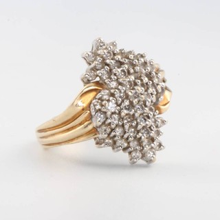 A 9ct yellow gold diamond ring, size N, 5.9 grams