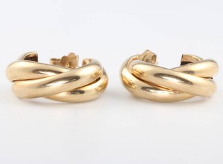 A pair of 9ct yellow gold hollow hoop earrings 4.3 grams