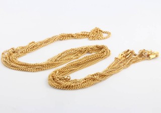Five 9ct yellow gold necklaces 10 grams