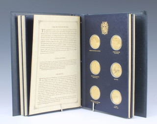 A set of The Churchill Centenary Trust 24 silver gilt commemorative medallions by John Pinches no. 961, 597 grams