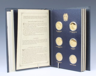 A set of The Churchill Centenary Trust 24 silver gilt commemorative medallions by John Pinches no. 4673, 597 grams
