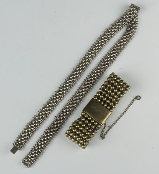 A fancy link silver necklace and a ditto bracelet 129 grams 