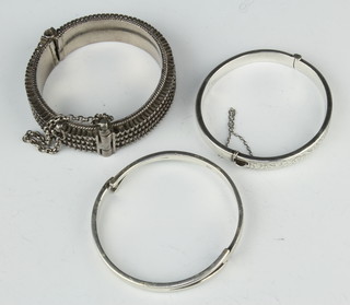 Three silver bangles 111 grams