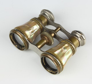 A pair of mother of pearl mounted opera glasses 