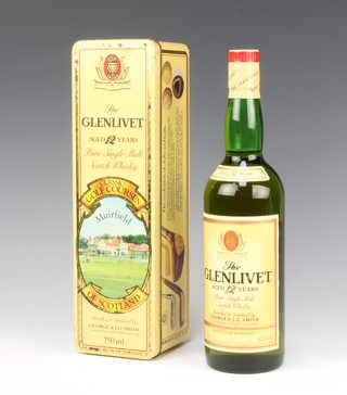 A 750ml bottle of The Glenlivet 12 year old single pure malt whisky 