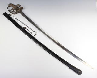 Herbert and Company, 8 Pall Mall, a Victorian Rifle Brigade sword, the etched blade with royal cypher marked Rifles complete with scabbard 
