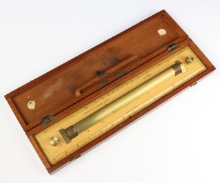 W H Harling Ltd, a brass and wooden parallel rule boxed