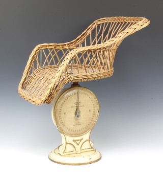 A Salters infant weighing scales no.50J complete with basket seat 