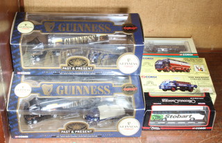 3 Corgi Guinness Past and Present model vehicles boxed, 3 Corgi original omnibus Stobart coach and 3 commercial vehicles  