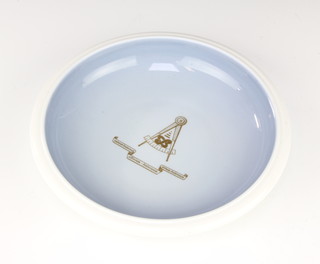 A Royal Copenhagen dish with gilt Masonic decoration  no. 2599 18cm 