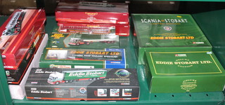 A Corgi Eddie Stobart limited edition Scammell at Stobart boxed set, a ditto deluxe edition boxed and 9 Eddie Stobart model lorries