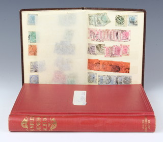An album of used Victorian GB and Commonwealth stamps - New Brunswick, Canada, Ceylon, India, Malta, Newfoundland, New Zealand, Queensland, St Helena, Victoria, Western Australia and a stock book of Victorian stamps 