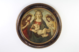 Botticelli, circular print, "The Virgin and Child" 43cm diam.  