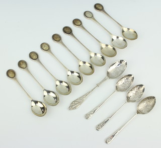 A silver presentation 925 spoon and 12 other, mixed date, 349 grams