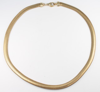 A 9ct yellow gold flat link necklace 23 grams 
