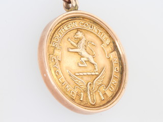 A 9ct yellow gold sports medal, 9.4 grams