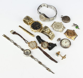 A gentleman's vintage Buler calendar wrist watch, 2 ladies gold cased watches and other minor watches 
