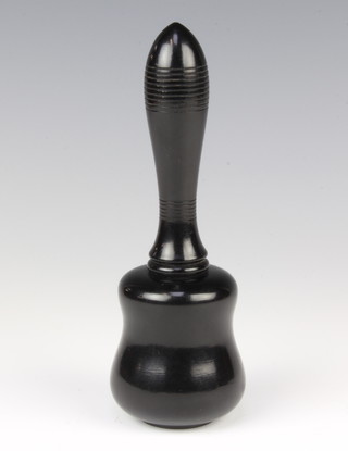 An ebony and silver mounted mull 18cm 