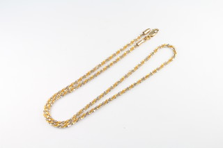 A 9ct two colour gold necklace, 45cm, 6.3 grams