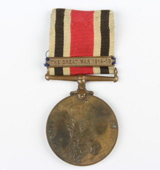 A Special Constabulary medal with The Great War 1914-18 bar to William R Hudson 