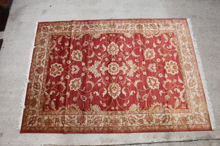 A brown and gold pattern Ziegler style Belgian cotton carpet 280cm x 200cm 