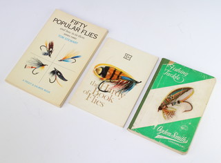 An Ogden Smith Ltd fishing catalogue, a Hardy book of flies and one volume Tom Stewart "Fifty Popular Flies" 
