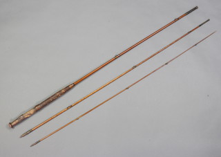 An Edwardian Hardy Brothers cane 3 piece 10'6" trout fishing rod 