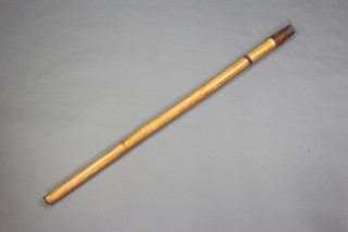 A 1920's bamboo fishing rod tube suitable for an 8'2" two piece fly rod 
