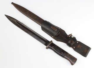 A German Mauser bayonet the blade marked 127 42 ASW complete with scabbard